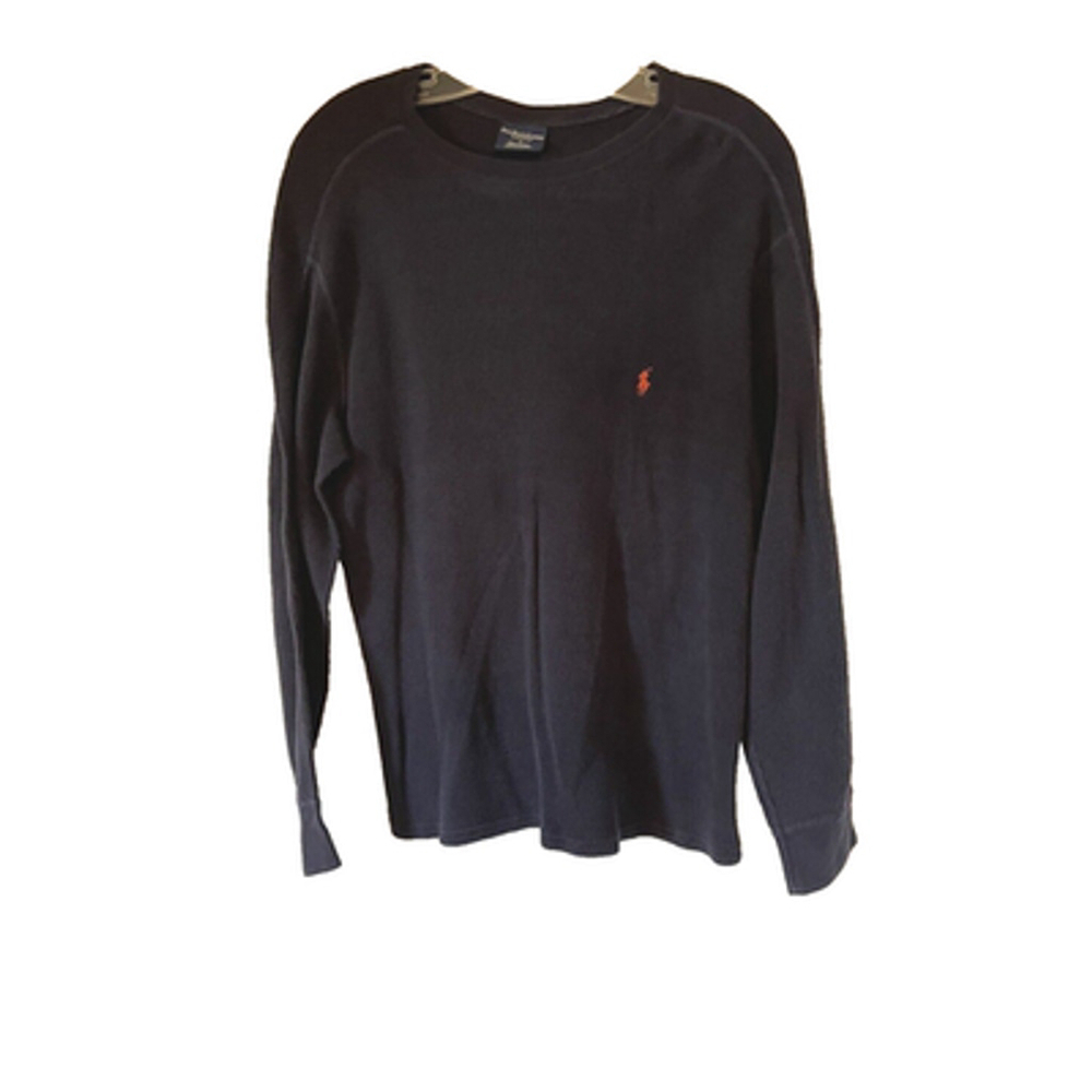 Polo Ralph Lauren Sleepwear Waffle Thermal Navy Shirt Long Sleeve Pony Mens Sz M